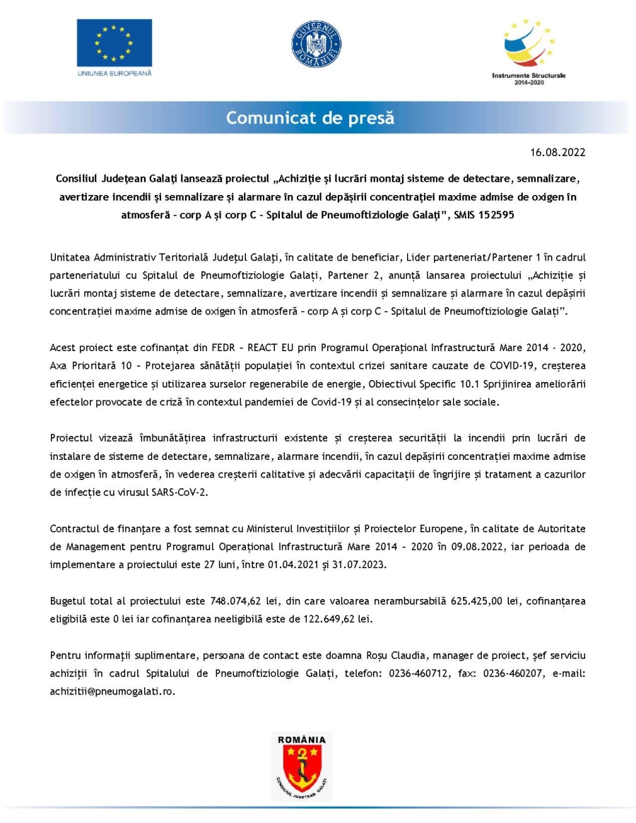 comunicat de presa